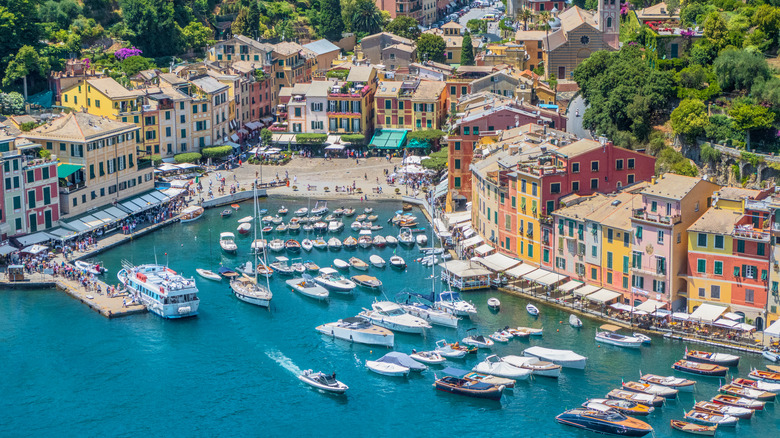 Portofino harbor filled with boats