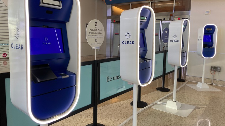 CLEAR kiosks in an airport