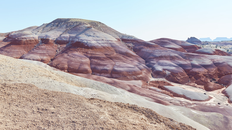 A view of the Bentonite Hills in Utah