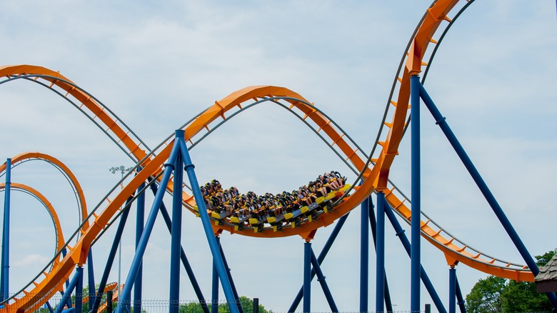 A roller coaster at Kings Dominion theme park in Virginia