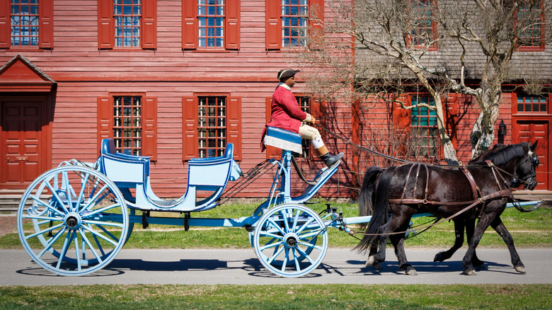 A horse drawn carriage in Williamsburg