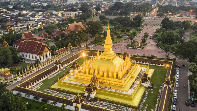 golden temple in Vientiane, Laos