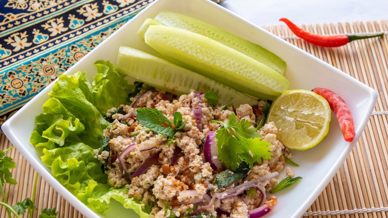 Laos meat salad, larb