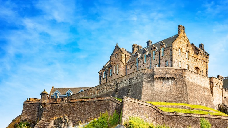 Edinburgh castle blue sky 