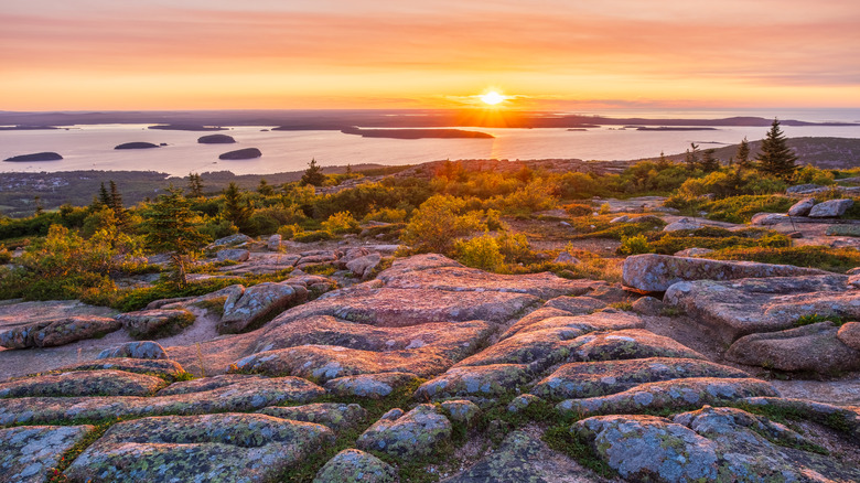 Sunrise over Mount Desert Island