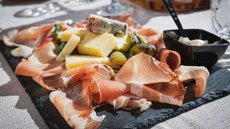 Italian cured meat and cheese plate