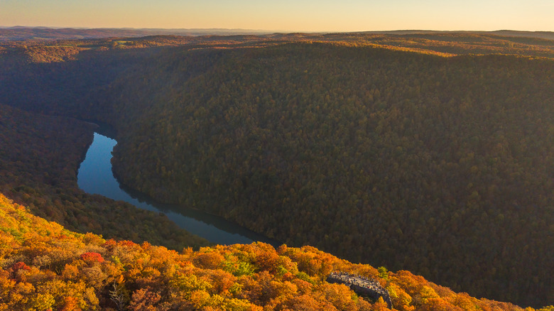 Overlooking the Cheat River in Coopers Rock State Forest in West Virginia