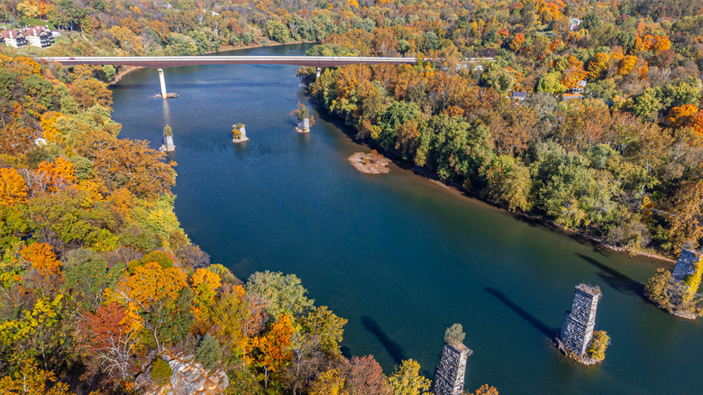 Shepherdstown, West Virginia fall forest and river landscape