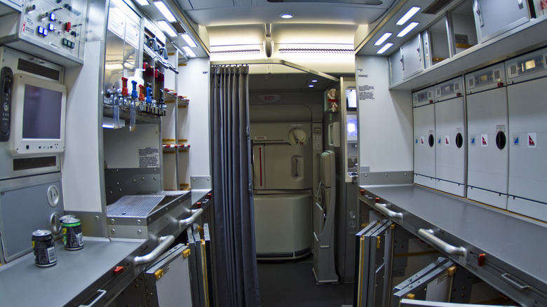 Galley in a plane