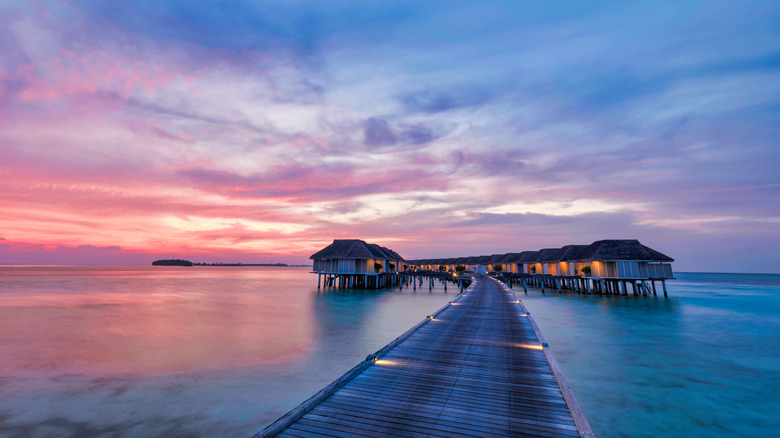 maldives resort sunset