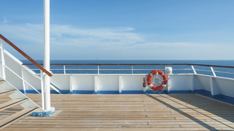 Empty deck on a cruise ship