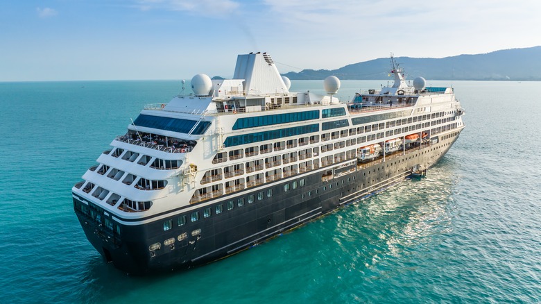 Big cruise ship in the ocean