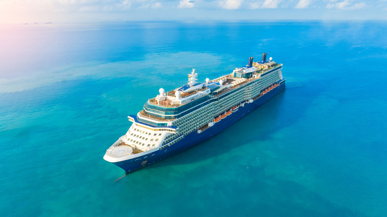 Cruise ship in the ocean