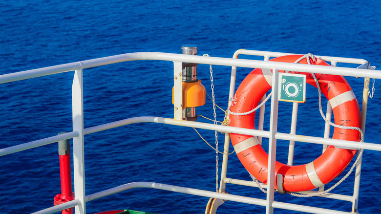 Life preserver on a ship