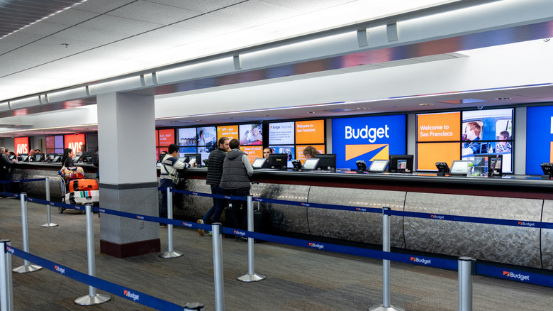 Rental car counters at airport