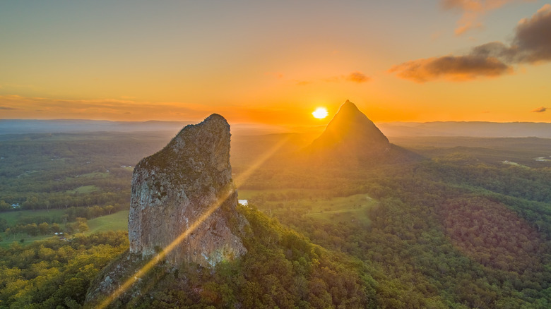 Aerial view of Glass House Mountains National Park