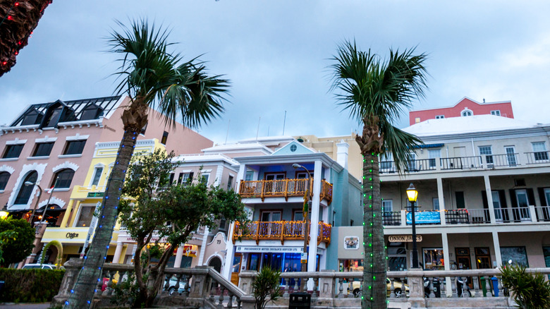 Bermuda street with Christmas decorations