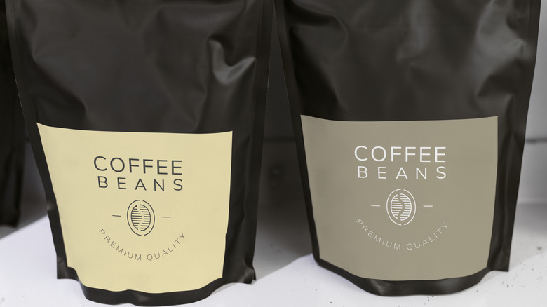 Coffee beans in airtight bags