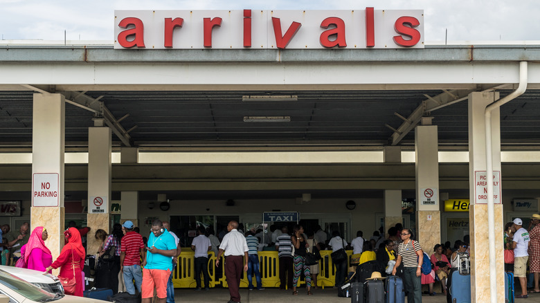 taxi stand and car rentals at the airport in Montego Bay, Jamaica
