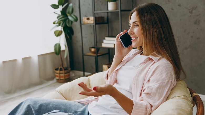 Woman talking on the phone