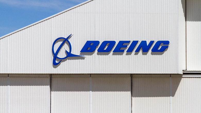 Boeing logo on a building