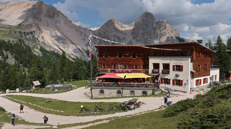 A mountain hut in the Alps