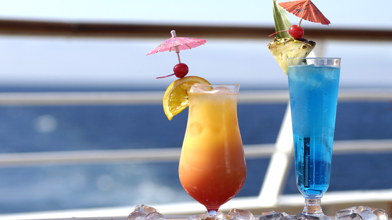 colorful drinks on a cruise ship