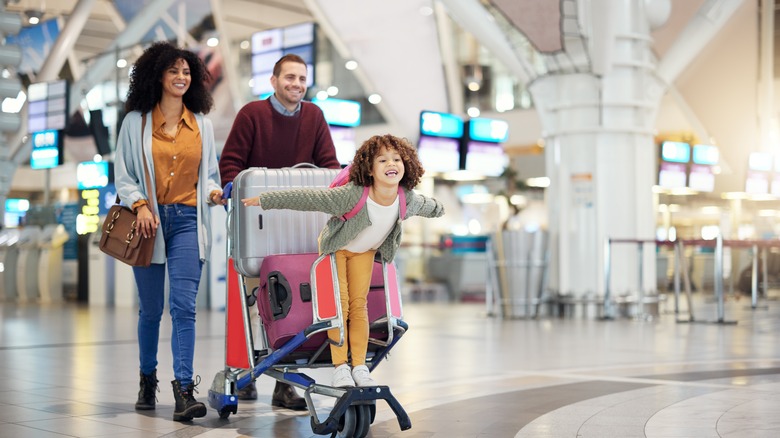 Family in an airport