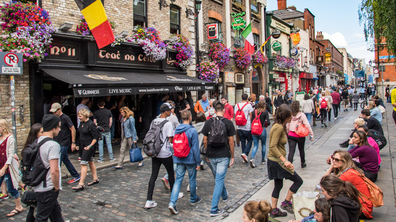 a busy side street in Dublin