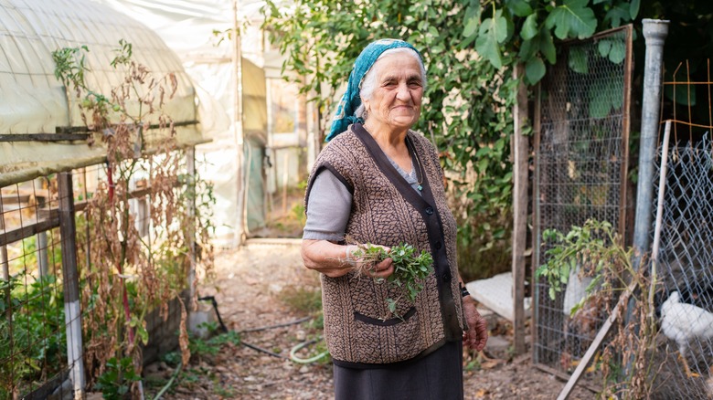 An elderly Greek woman