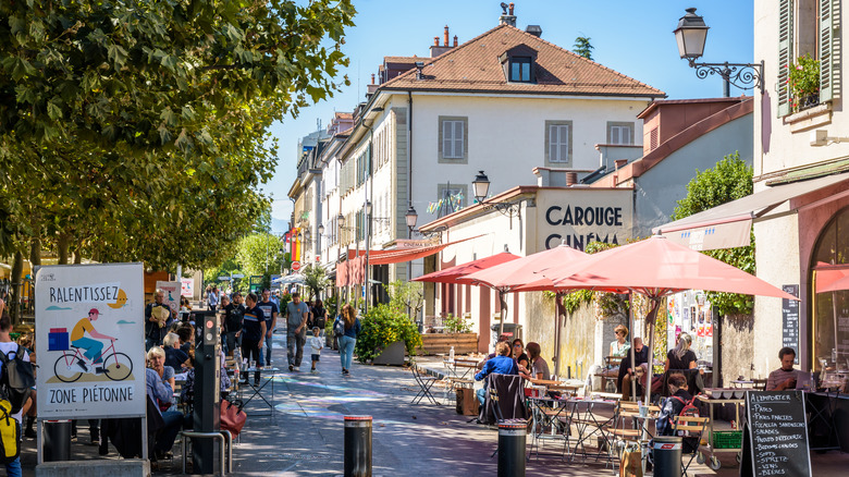 Carouge Switzerland outdoor cafe historic