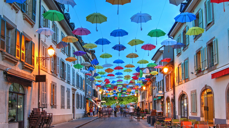 Carouge Switzerland umbrellas Rue St. Joseph