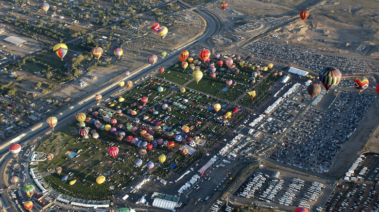 Bird's eye view of Albuquerque's Balloon Fiesta Park