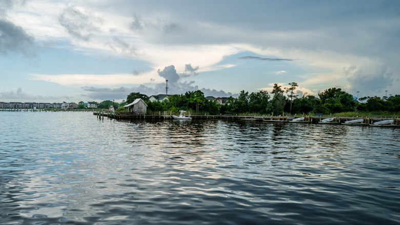 Coast of Roanoke Island by Manteo in North Carolina