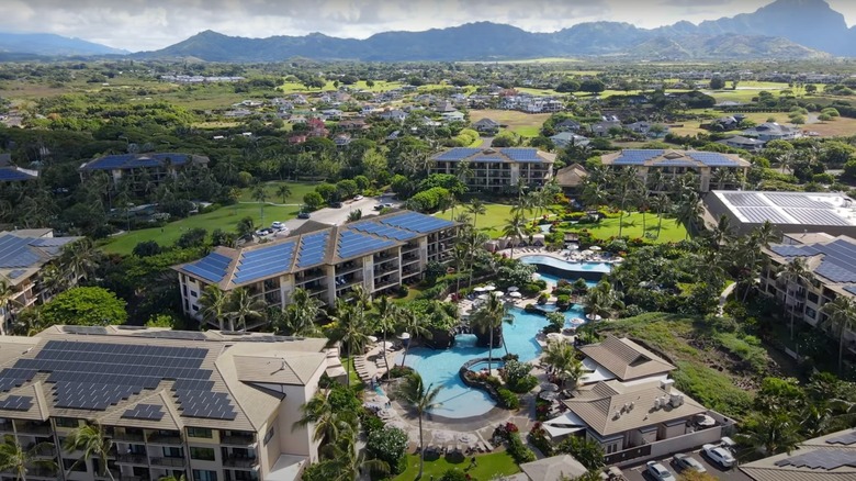 Aerial view of Koloa Landing Resort at Poipu