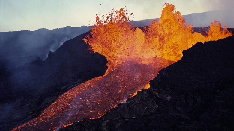 Lava flowing down Kilauea