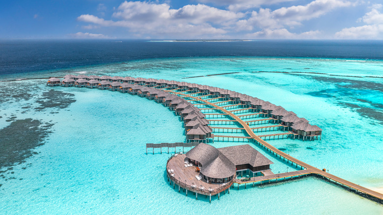 Overwater bungalows in the Maldives