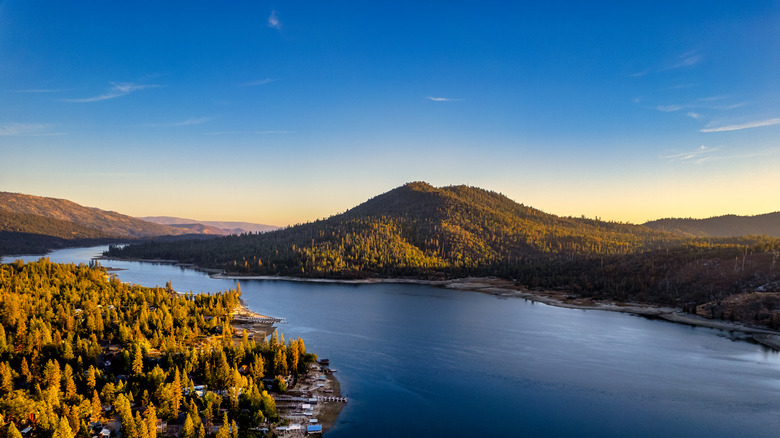 Bass Lake with fall foliage