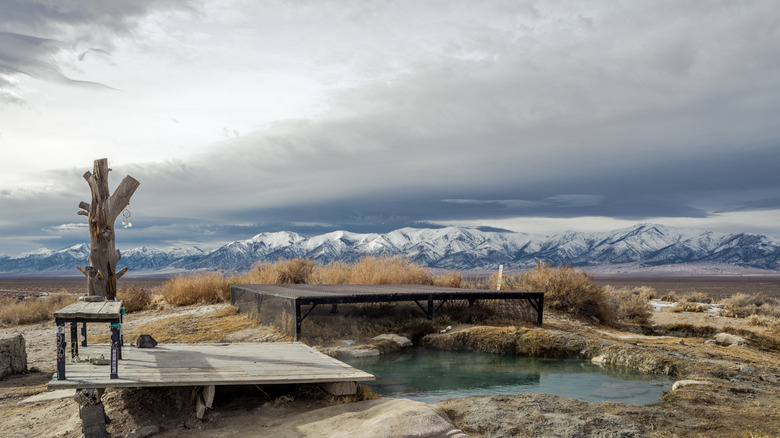 View from the pools at Spencer Hot Springs, Nevada