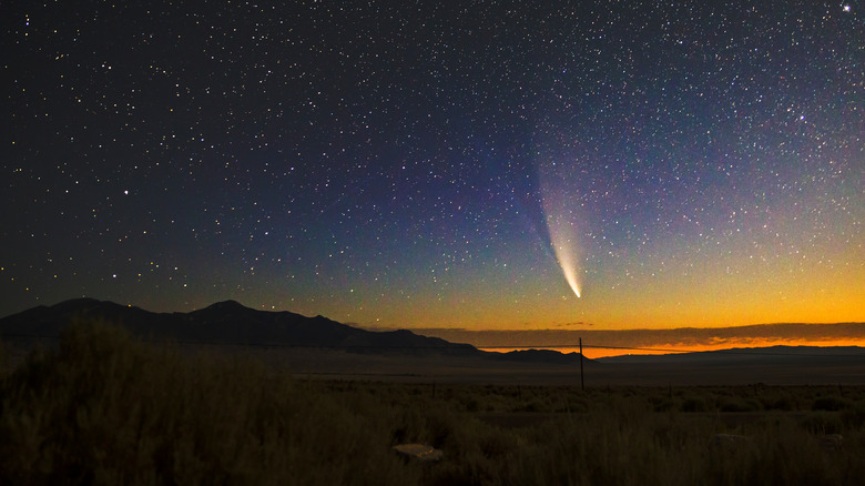 Comet in the sky over Great Basin National Park