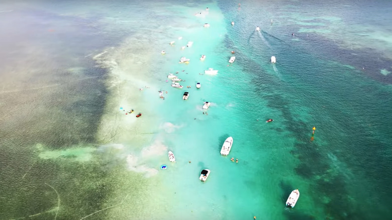 Boats at Islamorada Sandbar, Florida