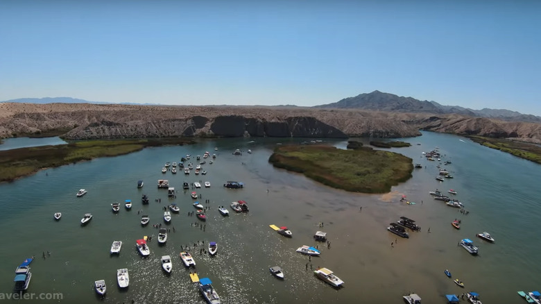 Boats at Lake Havasu's Sandbar