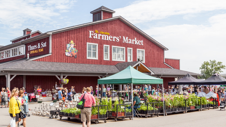 Red barn-style St. Jacobs Farmers' Market