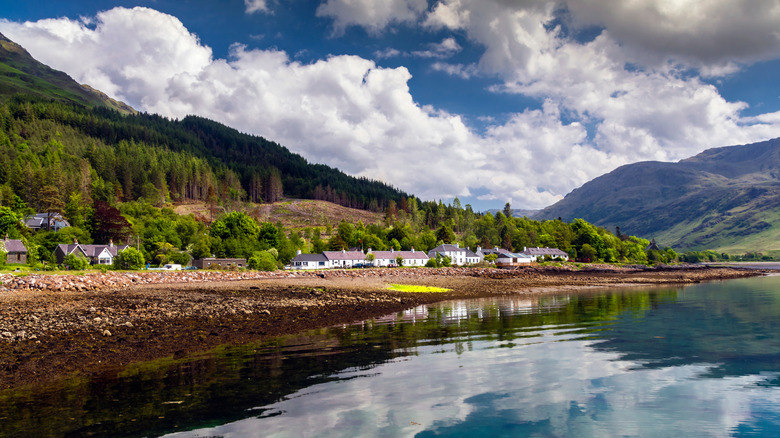 Inverie, Scotland, landscape with white houses