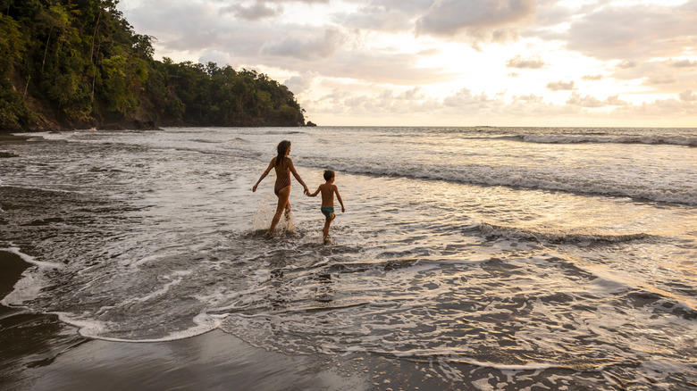 Two people in the ocean