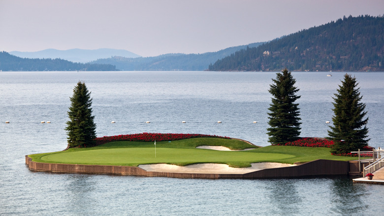 The 14th hole at The Coeur d'Alene Resort Golf Course