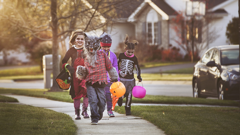 Children trick-or-treating