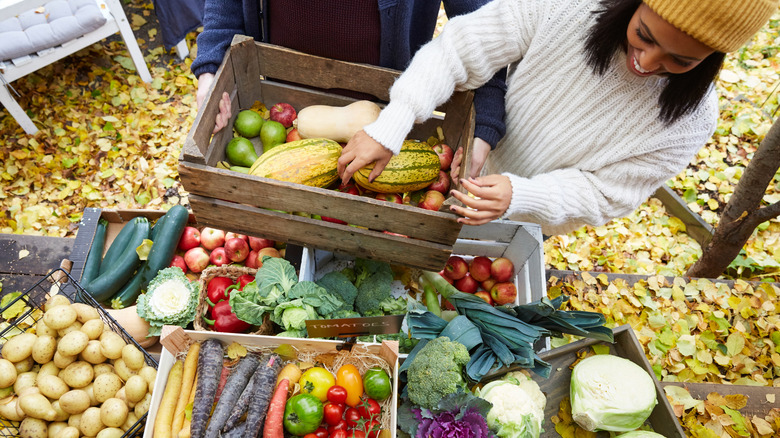 Woman at farmer market