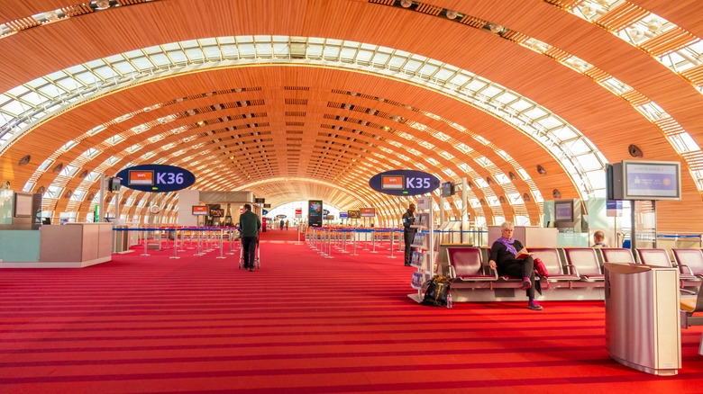 Colorful terminal at Paris CDG