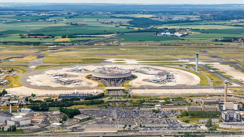 Birds Eye view of Paris CDG